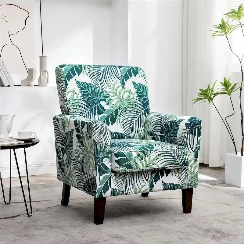 Fauteuil d'appoint moderne avec structure en bois de bouleau et revêtement en microfibre