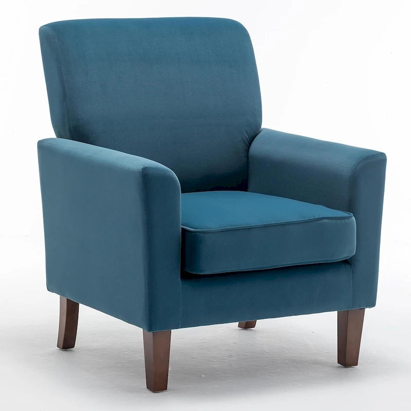 Fauteuil d'appoint moderne avec structure en bois de bouleau et revêtement en microfibre