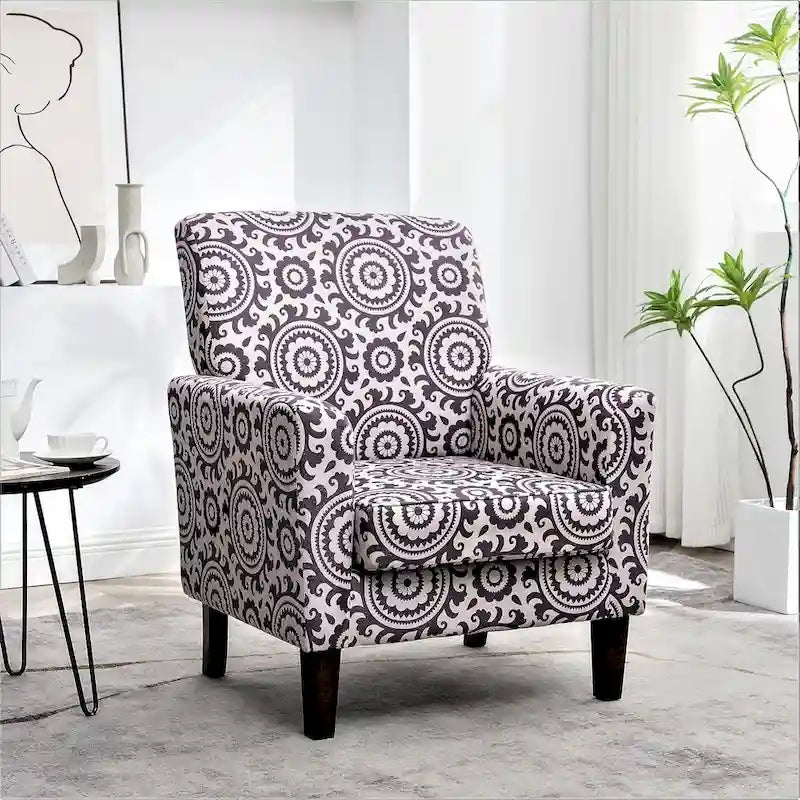 Fauteuil d'appoint moderne avec structure en bois de bouleau et revêtement en microfibre