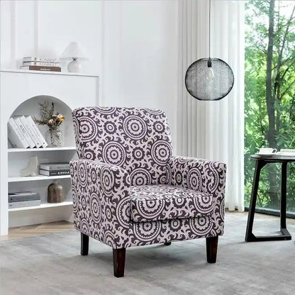 Fauteuil d'appoint moderne avec structure en bois de bouleau et revêtement en microfibre