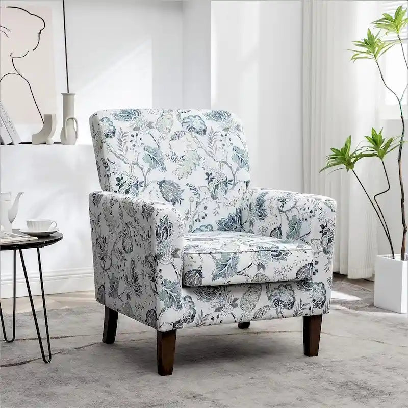 Fauteuil d'appoint moderne avec structure en bois de bouleau et revêtement en microfibre