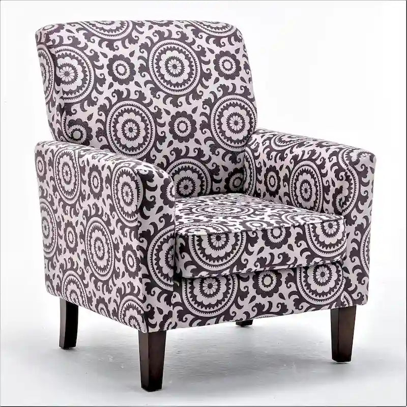 Fauteuil d'appoint moderne avec structure en bois de bouleau et revêtement en microfibre
