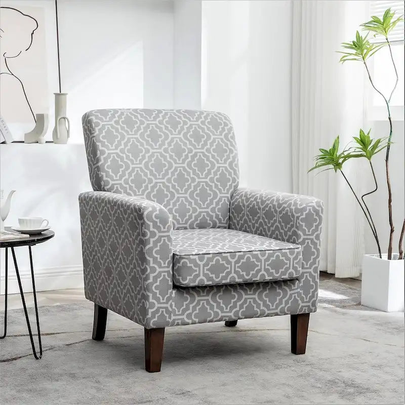 Fauteuil d'appoint moderne avec structure en bois de bouleau et revêtement en microfibre
