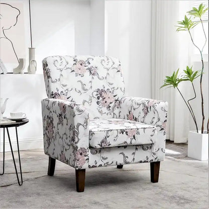 Fauteuil d'appoint moderne avec structure en bois de bouleau et revêtement en microfibre