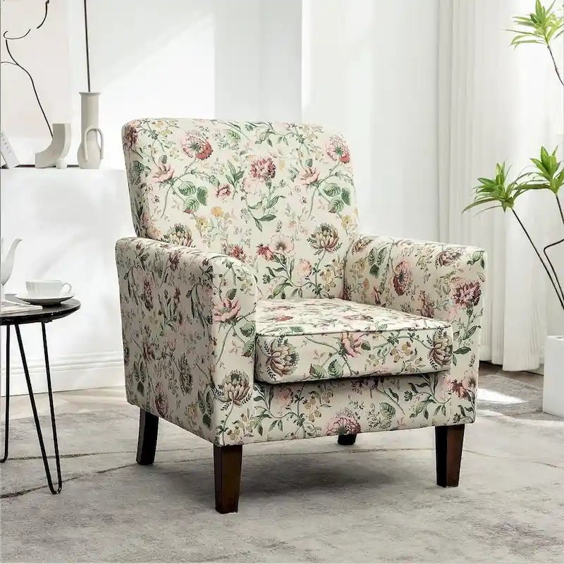 Fauteuil d'appoint moderne avec structure en bois de bouleau et revêtement en microfibre