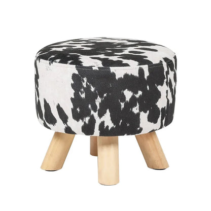 Tabouret ottoman en tissu vache Adeco