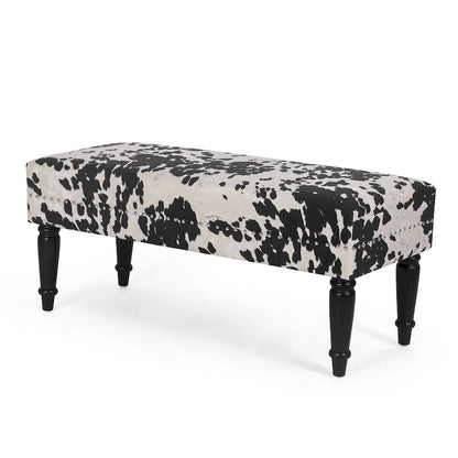 Tabouret ottoman en tissu vache Adeco