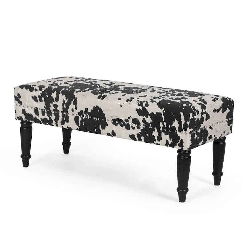 Tabouret ottoman en tissu vache Adeco