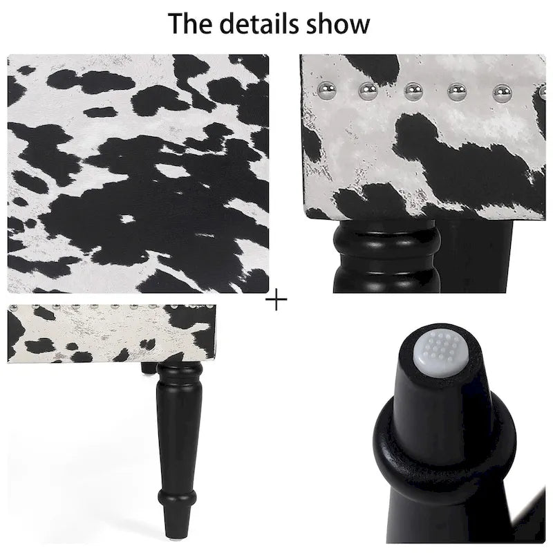 Tabouret ottoman en tissu vache Adeco