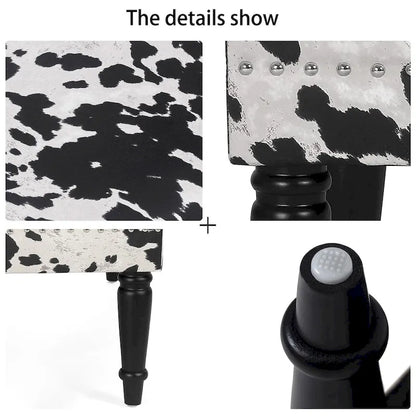 Tabouret ottoman en tissu vache Adeco