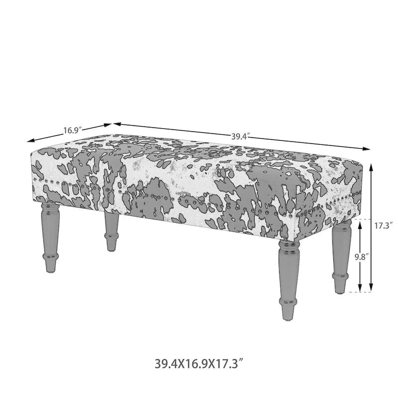 Tabouret ottoman en tissu vache Adeco