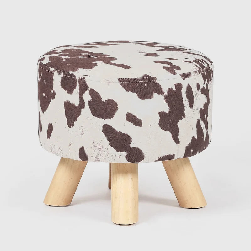 Tabouret ottoman en tissu vache Adeco