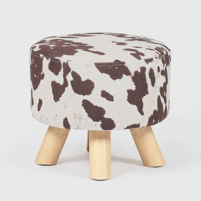 Tabouret ottoman en tissu vache Adeco