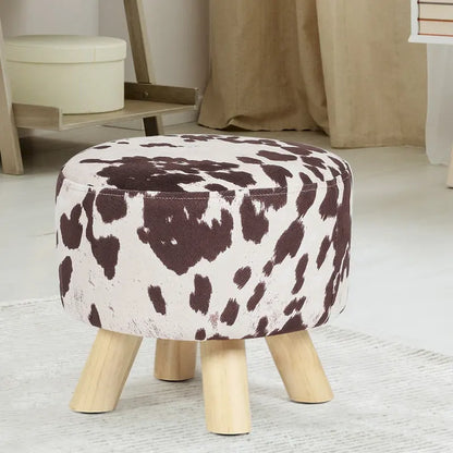 Tabouret ottoman en tissu vache Adeco