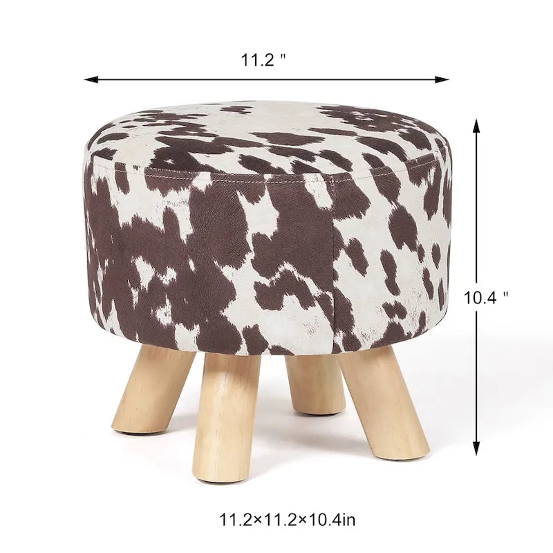 Tabouret ottoman en tissu vache Adeco