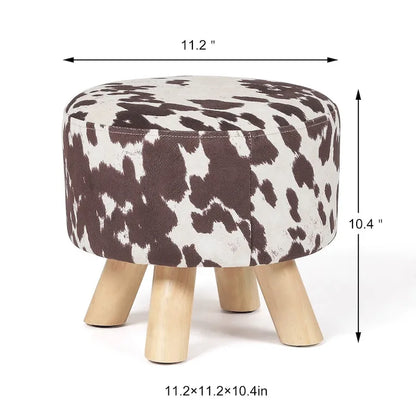 Tabouret ottoman en tissu vache Adeco