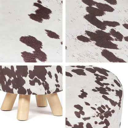 Tabouret ottoman en tissu vache Adeco