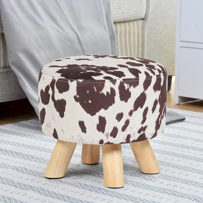 Tabouret ottoman en tissu vache Adeco