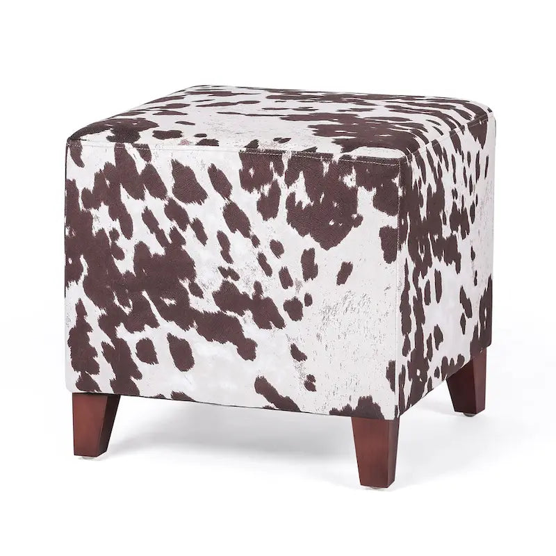 Tabouret ottoman en tissu vache Adeco