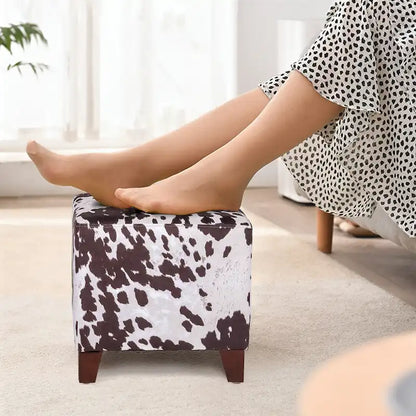 Tabouret ottoman en tissu vache Adeco