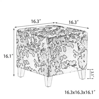 Tabouret ottoman en tissu vache Adeco