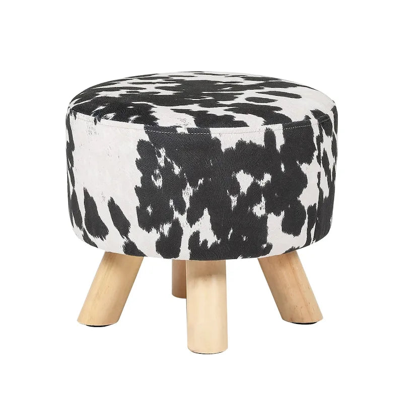 Tabouret ottoman en tissu vache Adeco