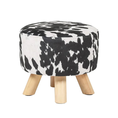 Tabouret ottoman en tissu vache Adeco