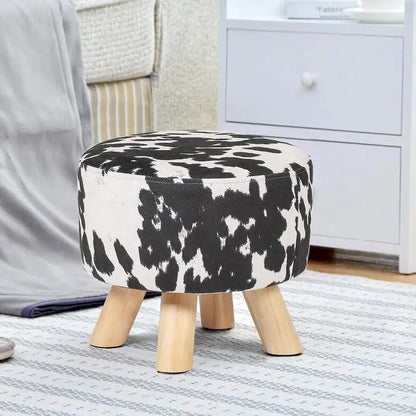 Tabouret ottoman en tissu vache Adeco