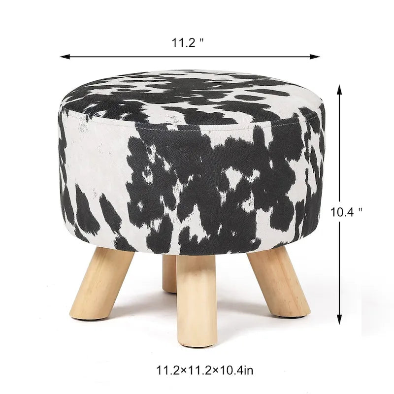Tabouret ottoman en tissu vache Adeco