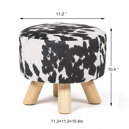 Tabouret ottoman en tissu vache Adeco