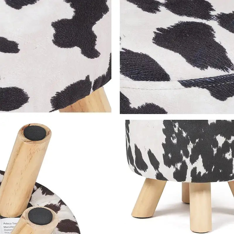 Tabouret ottoman en tissu vache Adeco