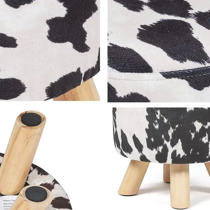 Tabouret ottoman en tissu vache Adeco