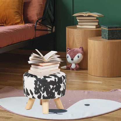 Tabouret ottoman en tissu vache Adeco