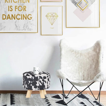 Tabouret ottoman en tissu vache Adeco