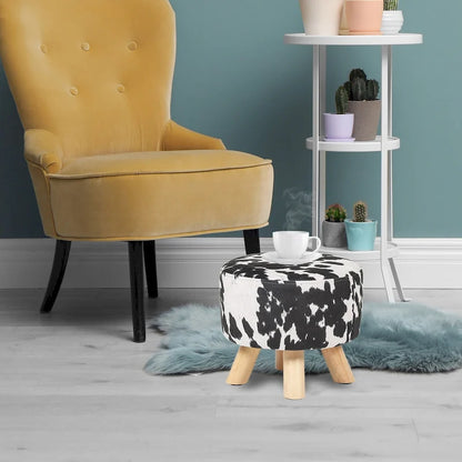 Tabouret ottoman en tissu vache Adeco