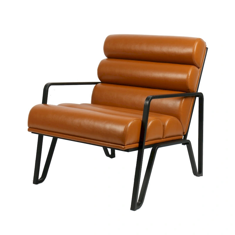 Fauteuil d'appoint moderne et confortable Glitzhome 26,75W en cuir PU avec structure en métal