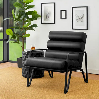 Fauteuil d'appoint moderne et confortable Glitzhome 26,75W en cuir PU avec structure en métal