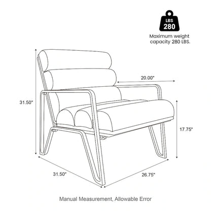 Fauteuil d'appoint moderne et confortable Glitzhome 26,75W en cuir PU avec structure en métal