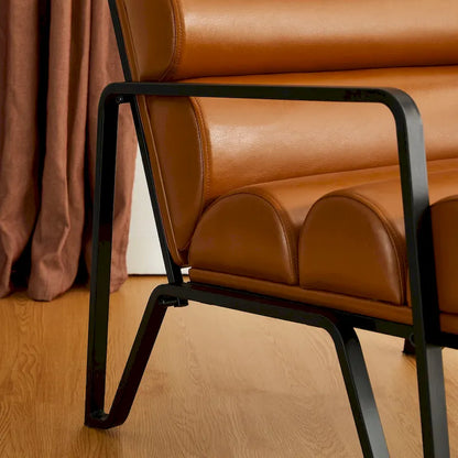 Fauteuil d'appoint moderne et confortable Glitzhome 26,75W en cuir PU avec structure en métal