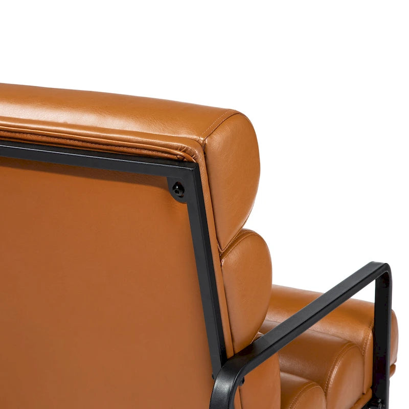 Fauteuil d'appoint moderne et confortable Glitzhome 26,75W en cuir PU avec structure en métal