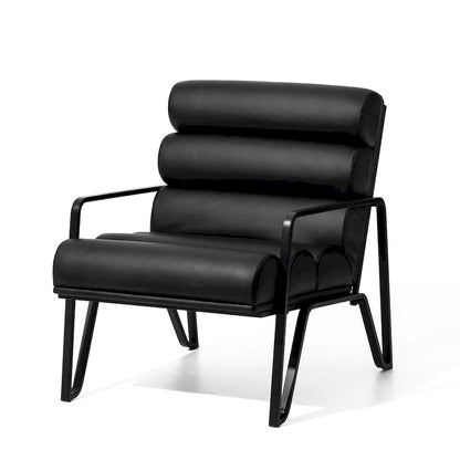 Fauteuil d'appoint moderne et confortable Glitzhome 26,75W en cuir PU avec structure en métal