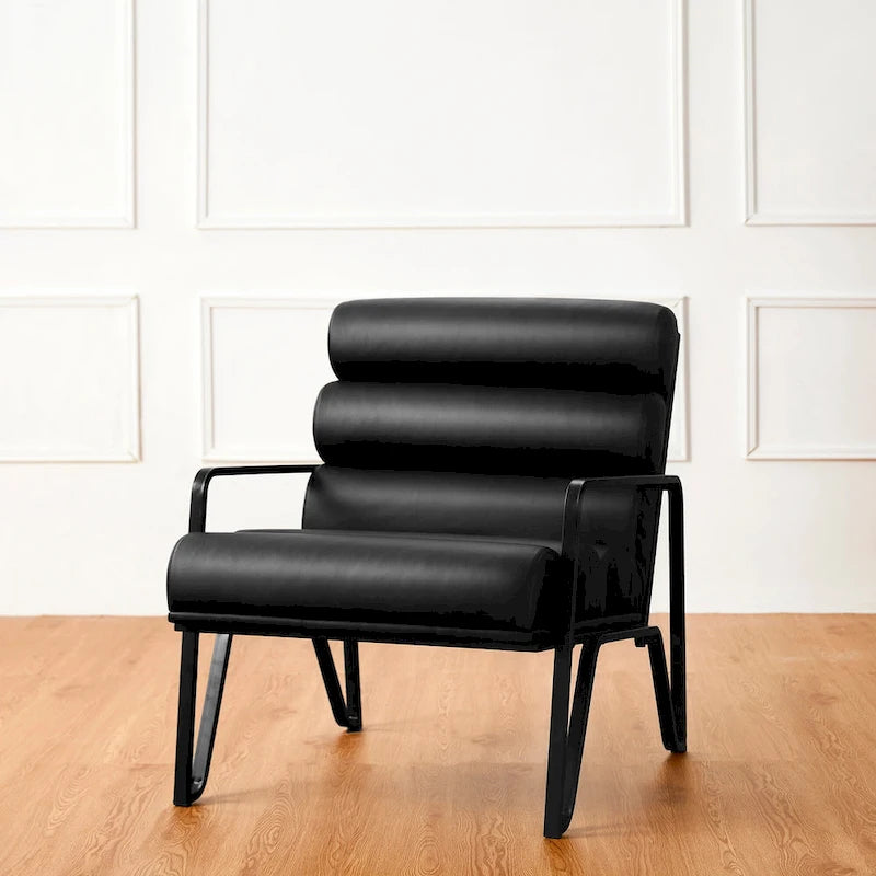 Fauteuil d'appoint moderne et confortable Glitzhome 26,75W en cuir PU avec structure en métal