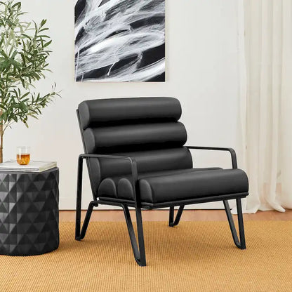 Fauteuil d'appoint moderne et confortable Glitzhome 26,75W en cuir PU avec structure en métal