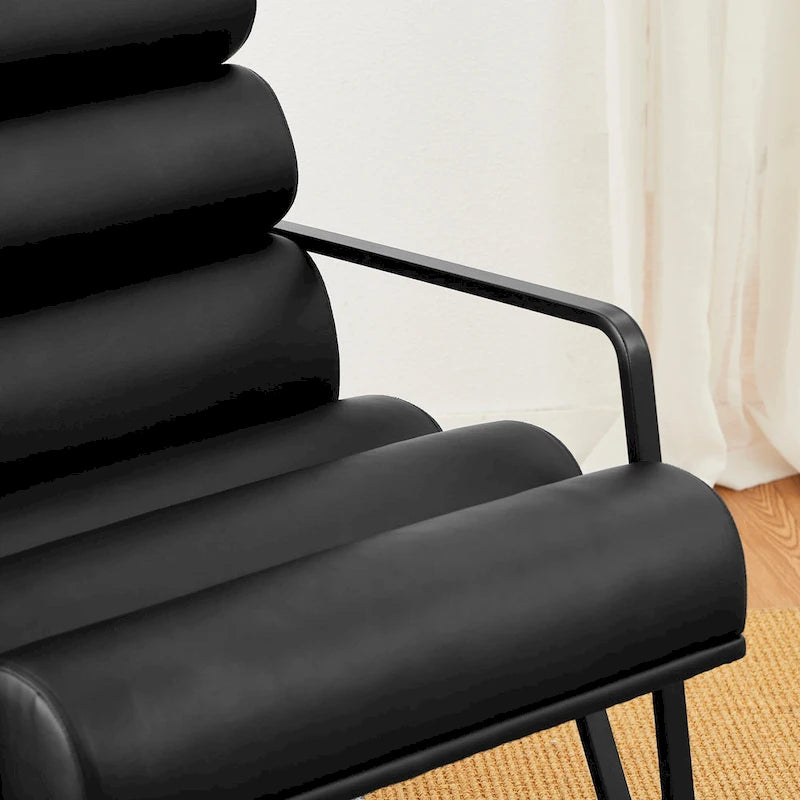 Fauteuil d'appoint moderne et confortable Glitzhome 26,75W en cuir PU avec structure en métal