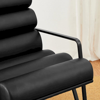 Fauteuil d'appoint moderne et confortable Glitzhome 26,75W en cuir PU avec structure en métal