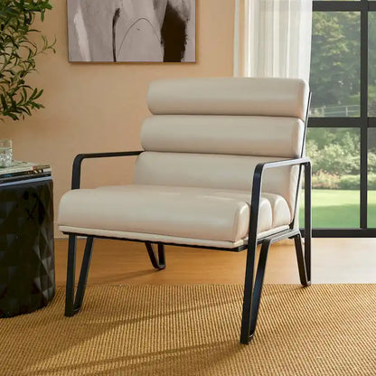Fauteuil d'appoint moderne et confortable Glitzhome 26,75W en cuir PU avec structure en métal