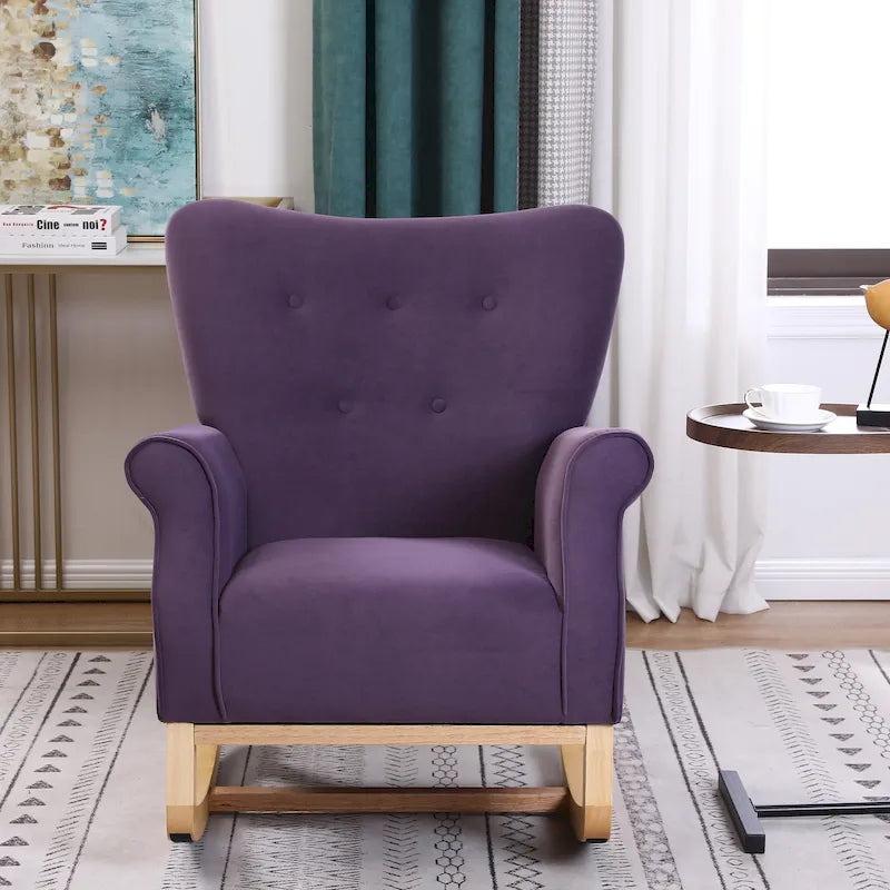 Fauteuil de salon à dossier haut et à bascule