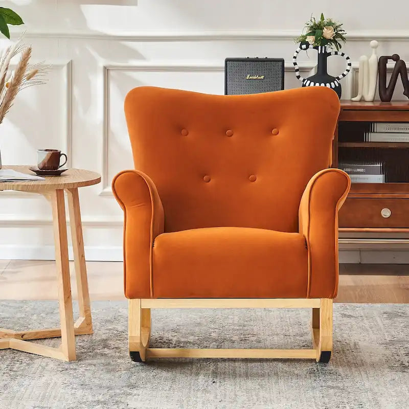 Fauteuil de salon à dossier haut et à bascule