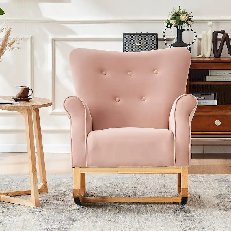 Fauteuil de salon à dossier haut et à bascule