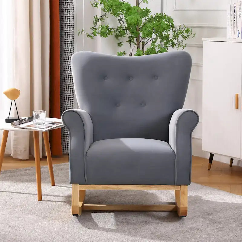Fauteuil de salon à dossier haut et à bascule